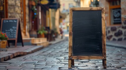 Chalkboard style sign outside a restaurant or bar