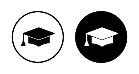 Education icon vector isolated on white background. Graduation cap icon. Graduate. Students cap