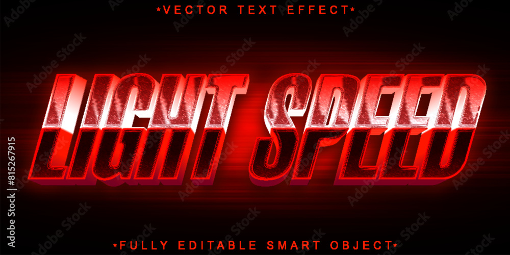 Poster red light speed vector fully editable smart object text effect