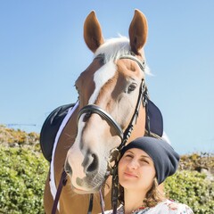 Obraz premium woman with horse