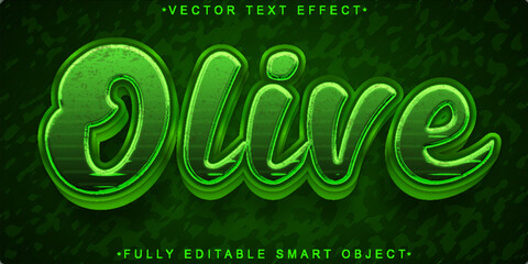 Green Olive Natural Vector Fully Editable Smart Object Text Effect