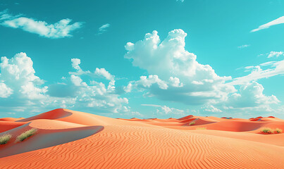 photo of desert sand dunes with endless blue sky
