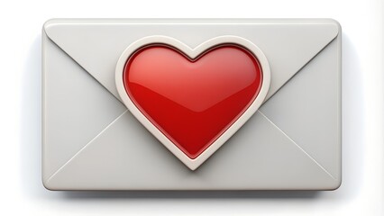 a red heart on a letter