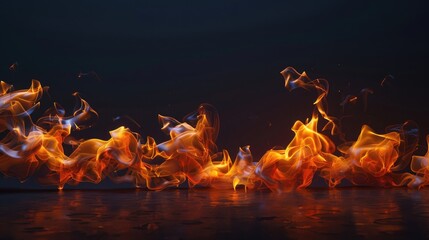 Beautiful stylish fire flames realistic