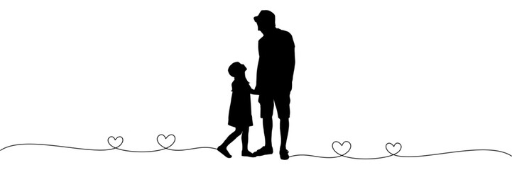 silhouette of parent and child vector, father day