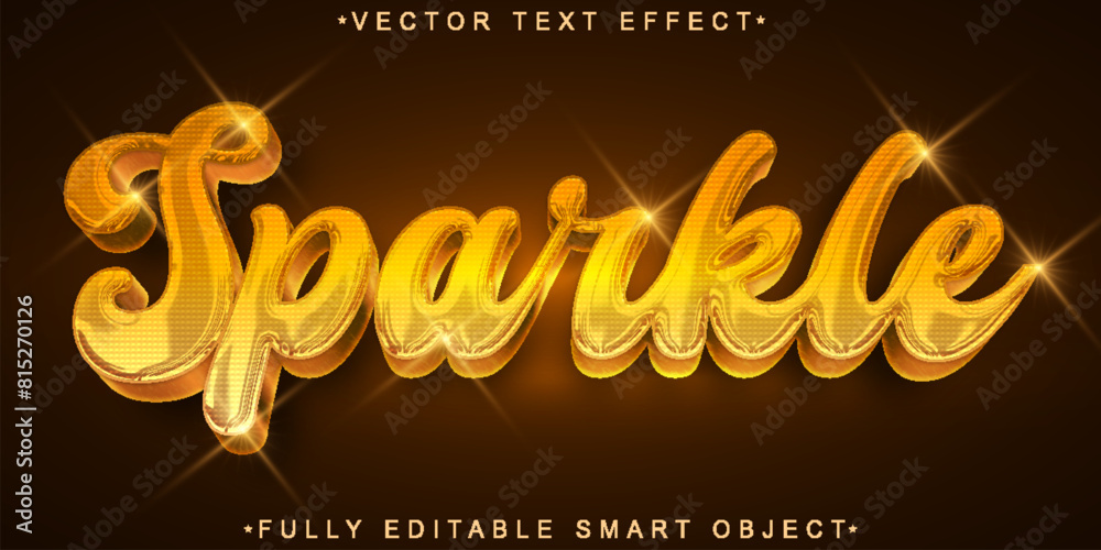 Poster orange shiny retro sparkle vector fully editable smart object text effect
