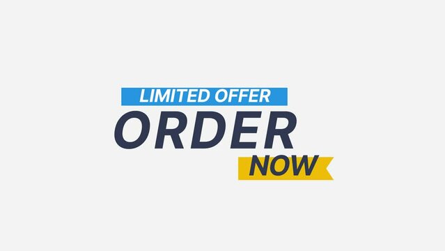 order now animation for ads white background animated