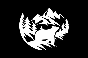 vector bear adventure mountain outdoor vintage logo symbol illustration design, silhouettes bundle collection of various  wildlife tattoo