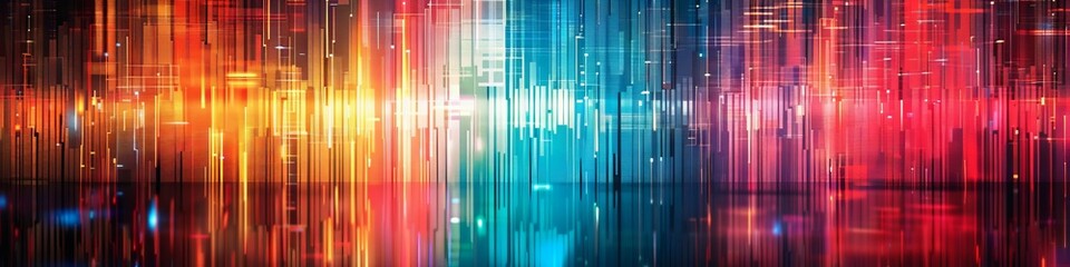 A retro abstract texture background of lights and glitch lines.