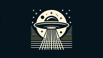 Space evolution, spacecraft UFO digital illustration, vector art, Wallpaper 4K Background Generative AI