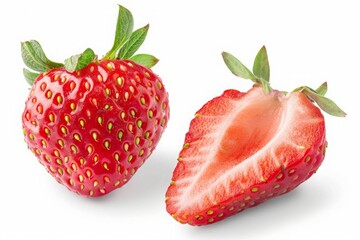 strawberries over white background, isolate