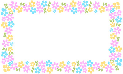 Hand drawn floral wreath on white background