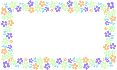 Hand drawn floral wreath on white background