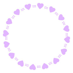 Hand drawn hearts border and frame on white background