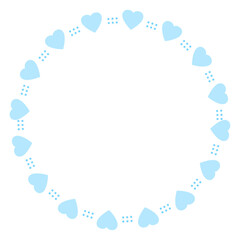 Hand drawn hearts border and frame on white background
