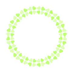 Hand drawn hearts border and frame on white background