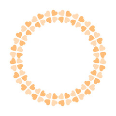 Hand drawn hearts border and frame on white background