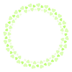 Hand drawn hearts border and frame on white background