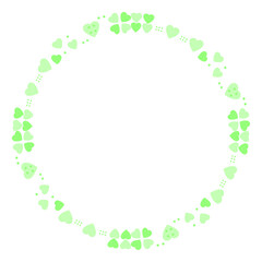 Hand drawn hearts border and frame on white background