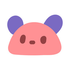 Cute Bear Face on white background