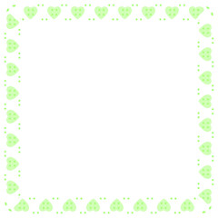 Hand drawn hearts border and frame on white background