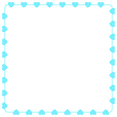 Obraz premium Hand drawn hearts border and frame on white background