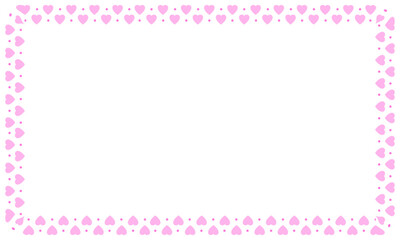 Hand drawn hearts border and frame on white background