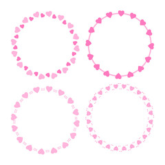 Hand drawn hearts border and frame collection