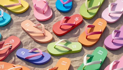 summer sandals in the sand
