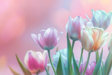 delicate pastel multicolor background with tulips