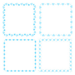 Hand drawn hearts border and frame collection