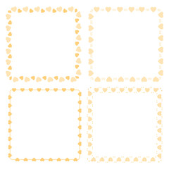 Hand drawn hearts border and frame collection