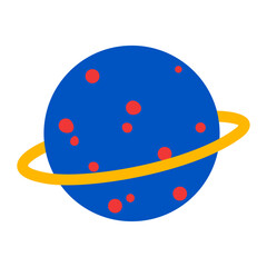 Kawaii saturn design on white background