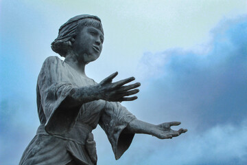 Rainy Day Cemetery Statue