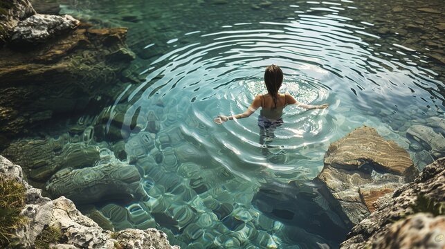 Embrace the healing power of nature with a refreshing dip in a crystal-clear lake or natural hot spring