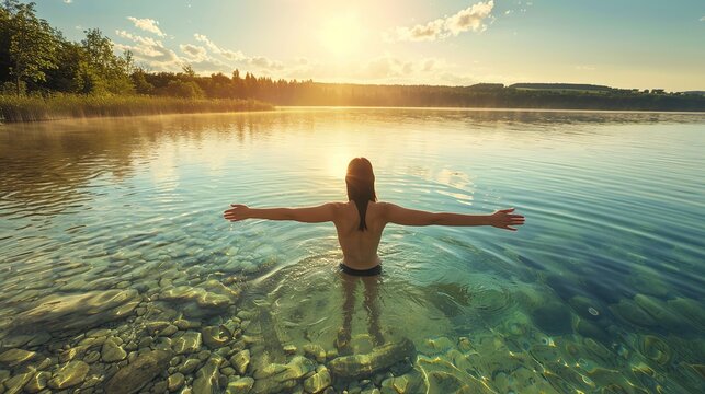 Embrace the healing power of nature with a refreshing dip in a crystal-clear lake or natural hot spring