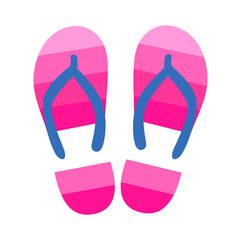 Slipper sandal icon in flat color style