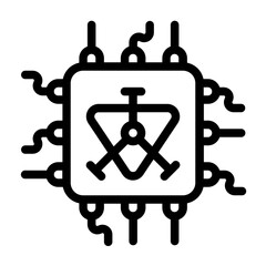 Cyberpunk Icon With Line Style