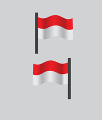 merah putih flag vector illustrations cartoon vector with  hd resolution .eps