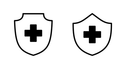 Health insurance icon set. Insurance health document icon