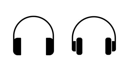 Headphone icon set. Headvector icon symbols