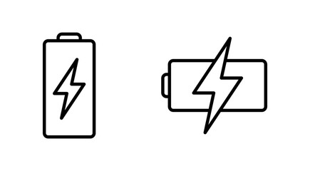 Battery icon set. battery charge level. battery charging icon