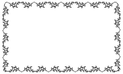Hand drawn floral frame design background