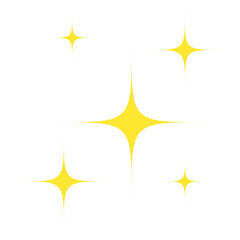 Flat sparkling stars collection on white background
