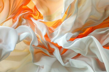 surrealistic 3d painting flowing textures colorful explosions and fabrics in light orange and beige...