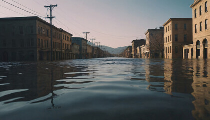 flooded city flooding in the streets