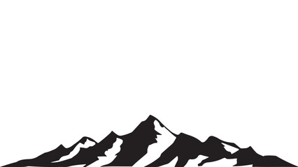 Silhouette of mountains on a white background