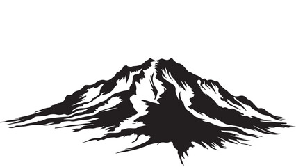 Silhouette of mountains on a white background