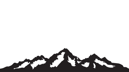 Silhouette of mountains on a white background