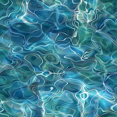The image is a blue and white water pattern with a blue background. The water pattern is made up of many small waves and ripples, creating a sense of movement and fluidity